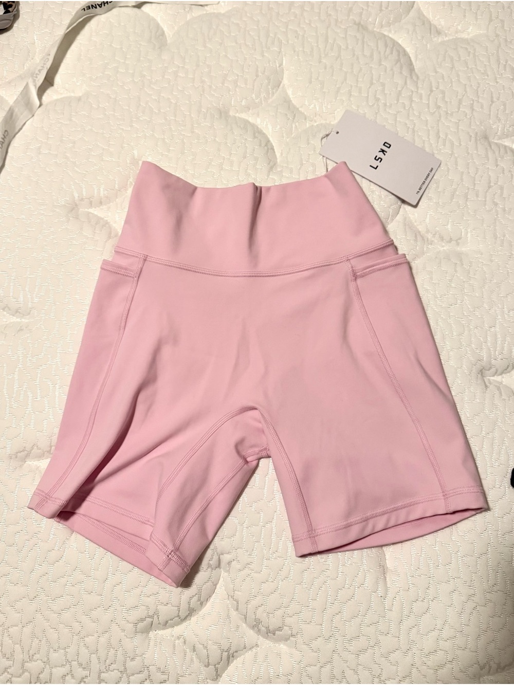LSKD marshmallow High-Waist Bike Shorts